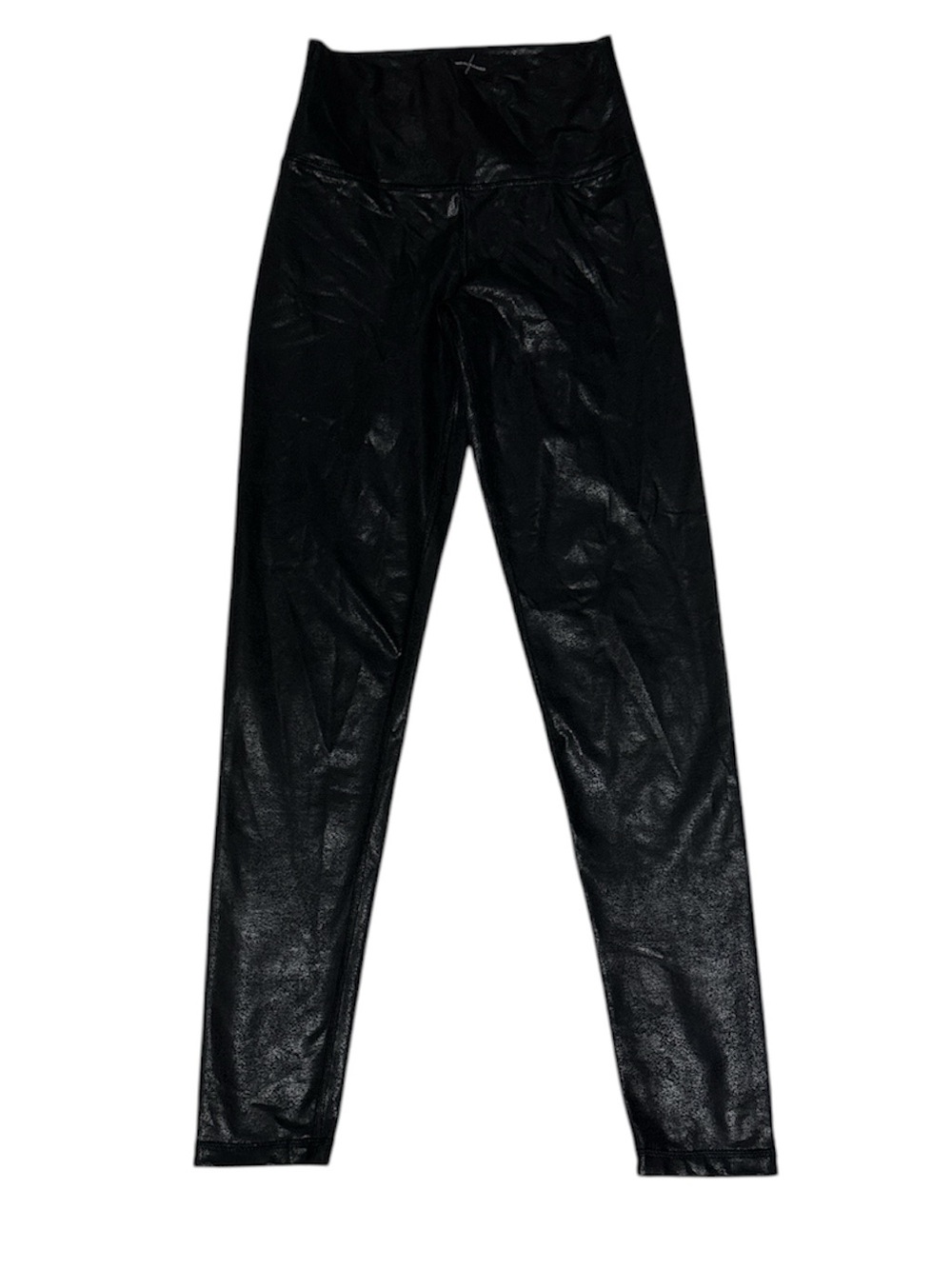 aerie Shiny Black Faux-Leather Leggings